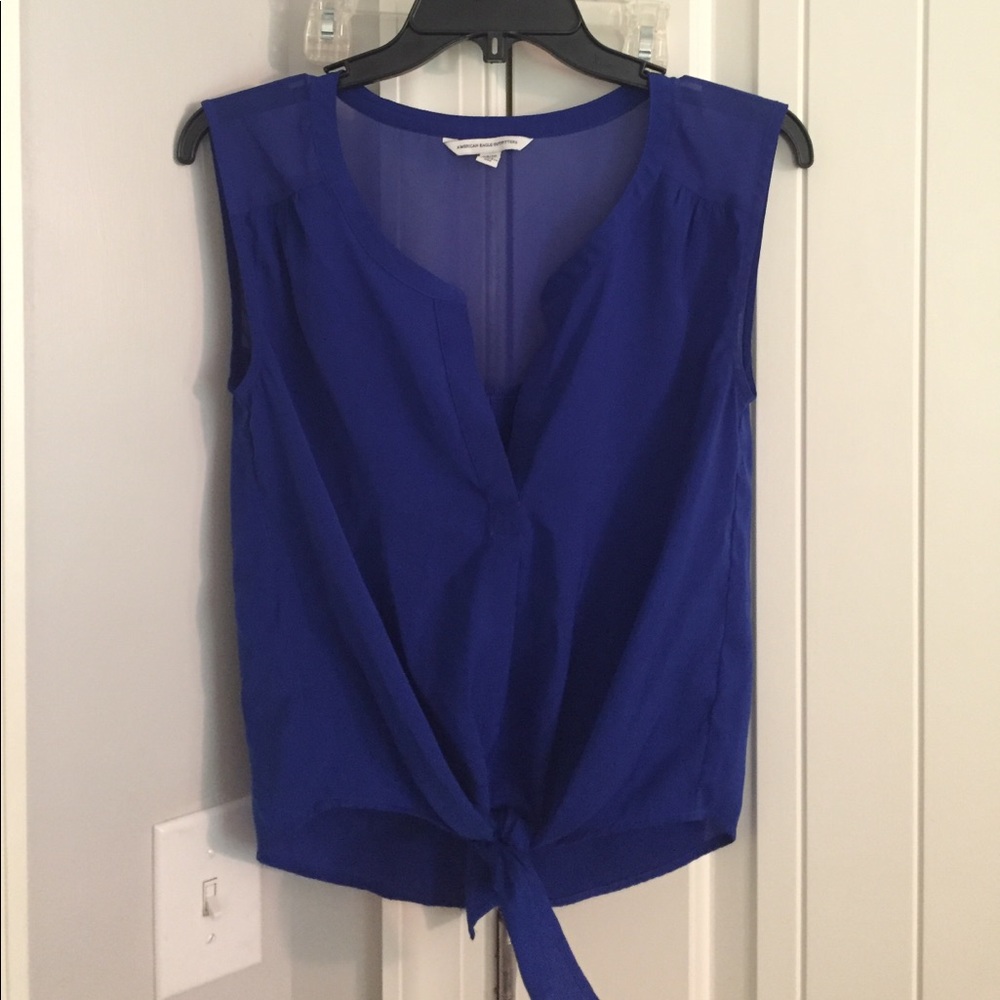 Royal Blue Sleeveless Blouse