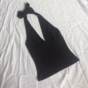 Black Halter tie top