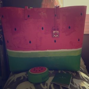 Kate Spade watermelon tote, matching coin purse
