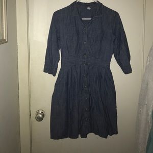 3/4 Sleeve Denim Dress