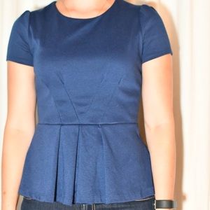 Blue Peplum Top
