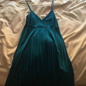 Blue silky dress