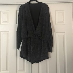 Black and silver romper