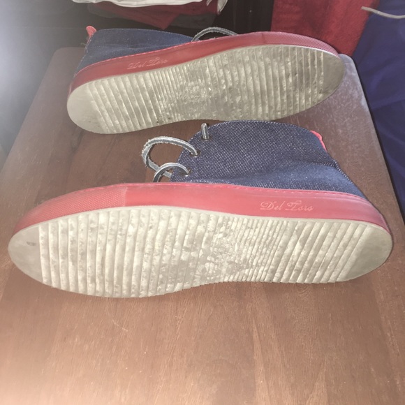 Del toro denim/red sole chukka