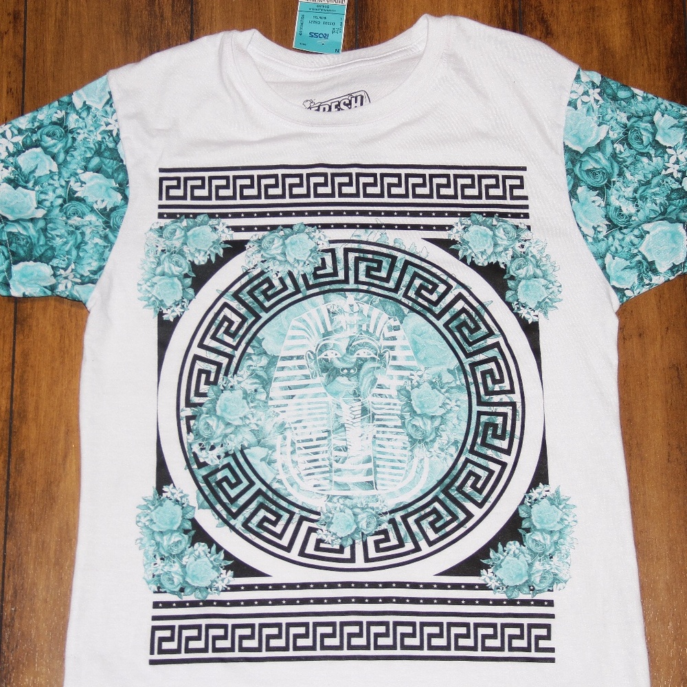 Turquoise Versace Inspired Mens Tee