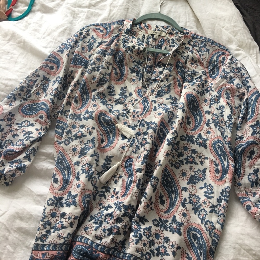 Madewell camelia tassel top in flora paisley