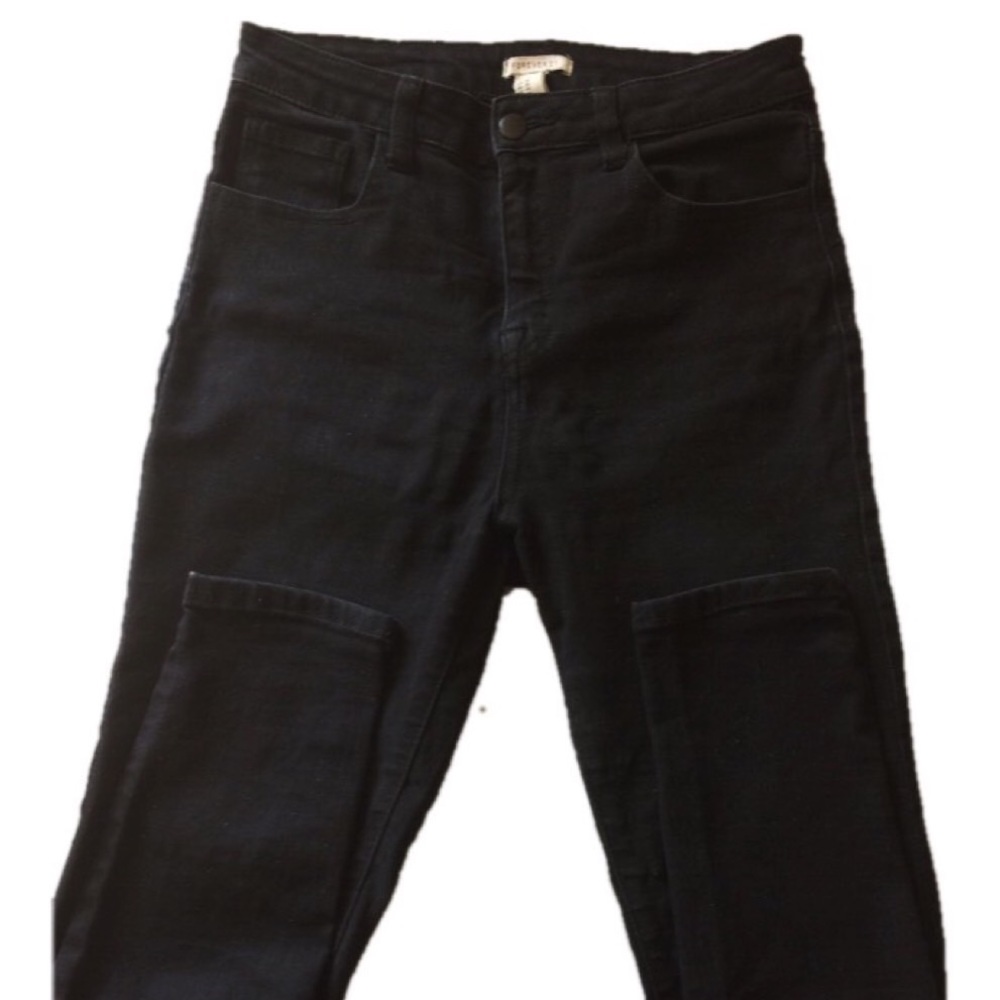 Forever 21 high waisted all black jeans