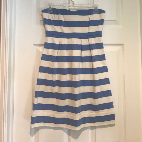 J. Crew Striped Nautical Strapless Dress - Picture 1 of 3