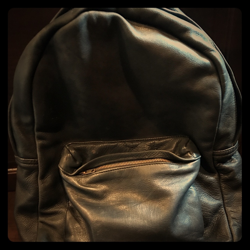 Sunday somewhere genuine leather black backpack!