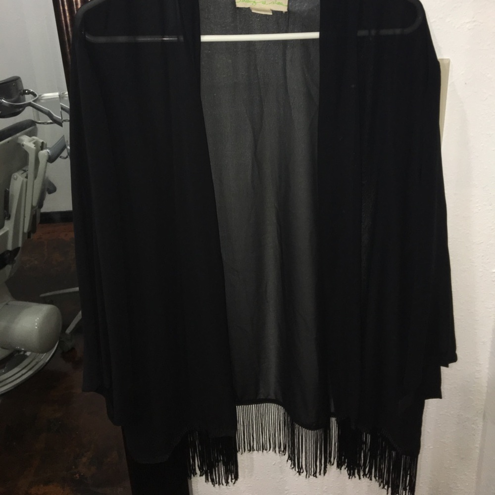 Sheer Kimono with fringe