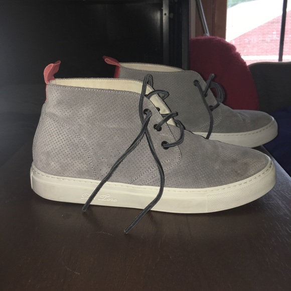 Gray perforated suede chukka main image 4