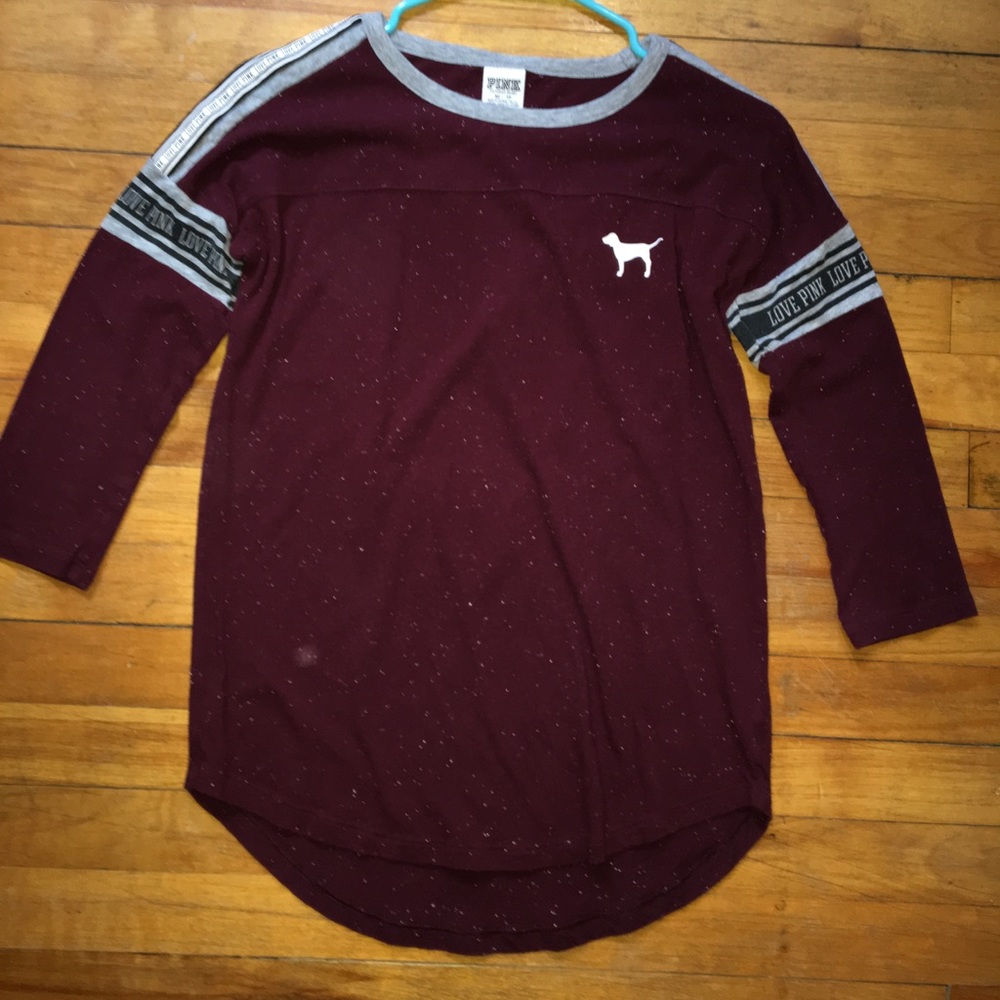 Pink cropped sleeve shirt