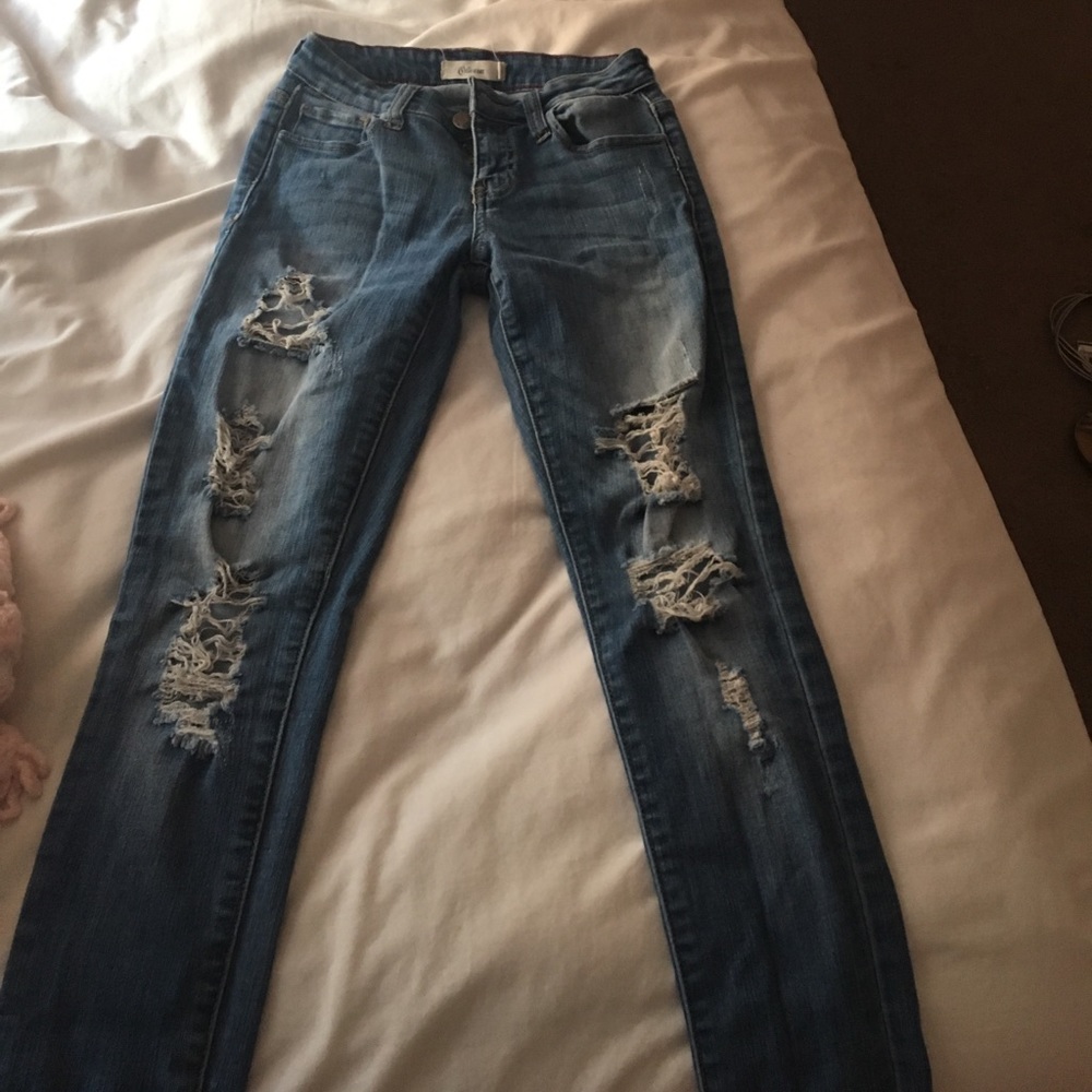 Distressed jeans