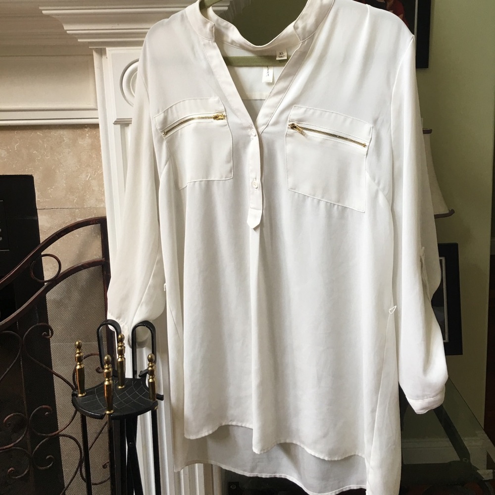 Tacera Sheer White Blouse🍂