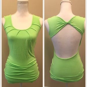 Neon Green long top with open back