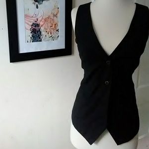 Guess Black Pinstripe Vest