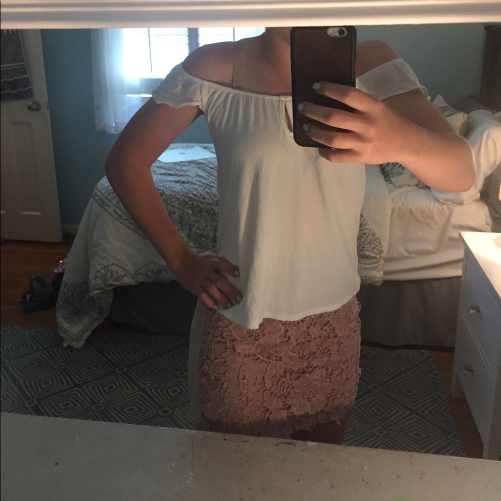 Pink American eagle mini skirt