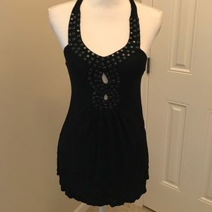 Forever 21 black beaded halter top
