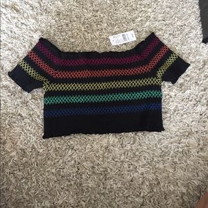 Off the shoulder stretchy crop top