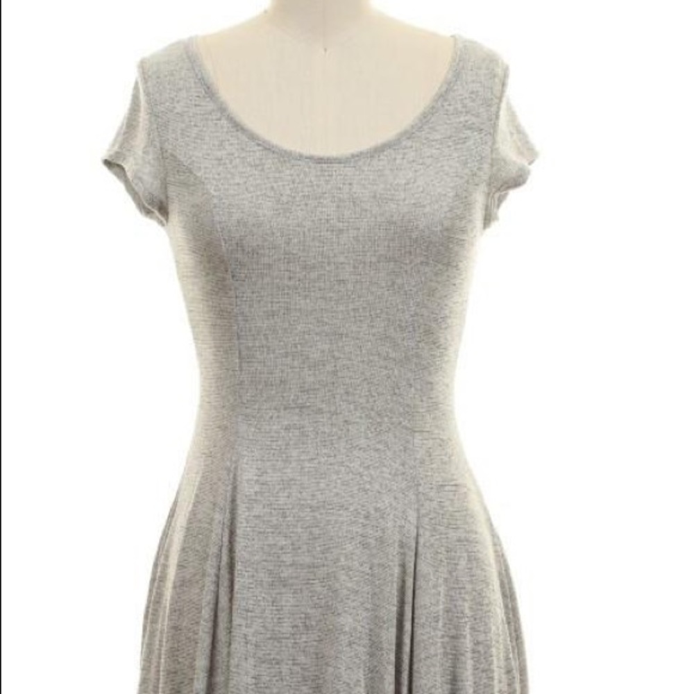 Grey Solid Flare Dress
