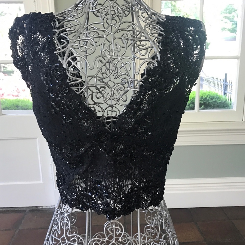 Black lace corset top