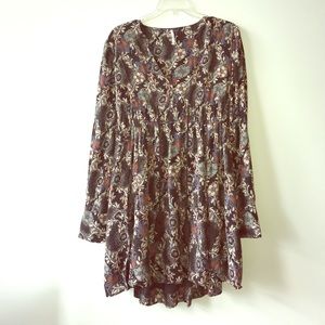 Free People Long sleeve floral dress