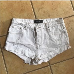 White MinkPink jean shorts