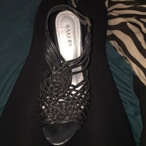 Baker's cork wedge heel