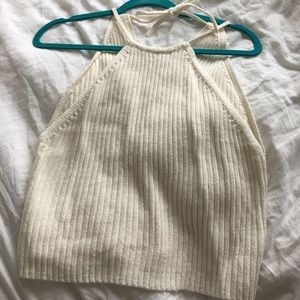 Pacsun LA hearts cream crop top