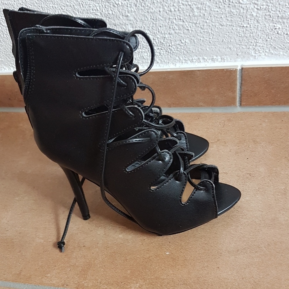 Lace Up Bootie heels