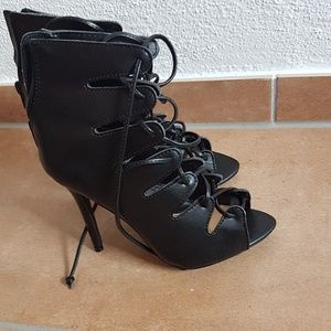 Lace Up Bootie heels