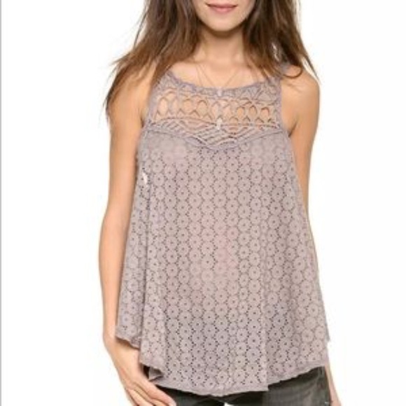 Free People 🌷 NWOT Got My Eyelet On You Top - Picture 1 of 8