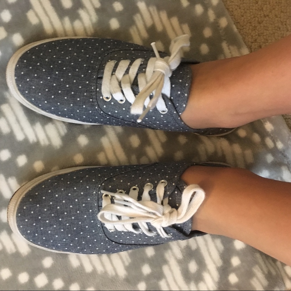 Cute polka dot and blue/denim shoes