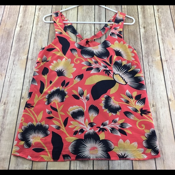 J. Crew Twist-Back Top In Hibiscus Floral Silk - Picture 2 of 8