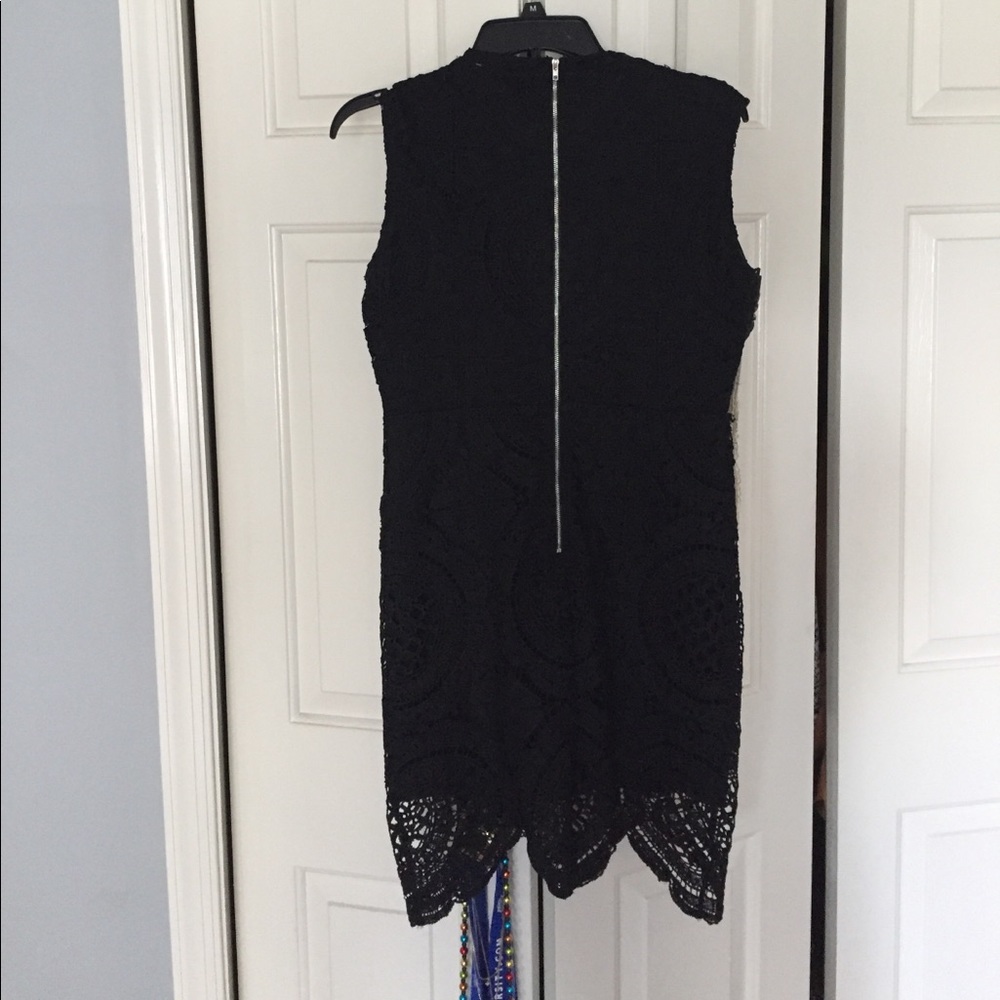 Black lace tight dress