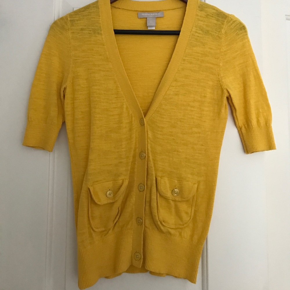 Banana Republic yellow cardigan
