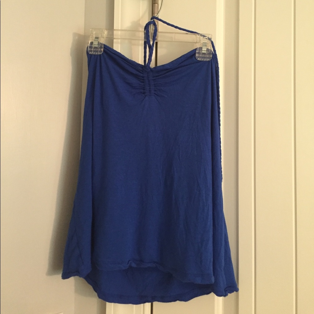 ☀️5/25☀️Strapless Blue Top with Neck Tie