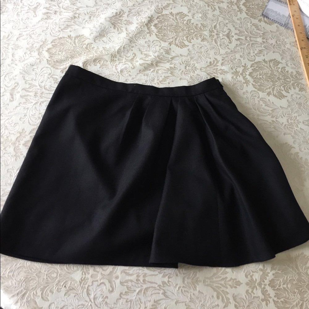 J. Crew black lined wool blend mini skirt