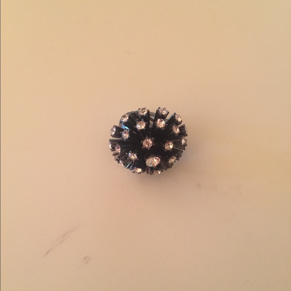 Black and silver spike ring