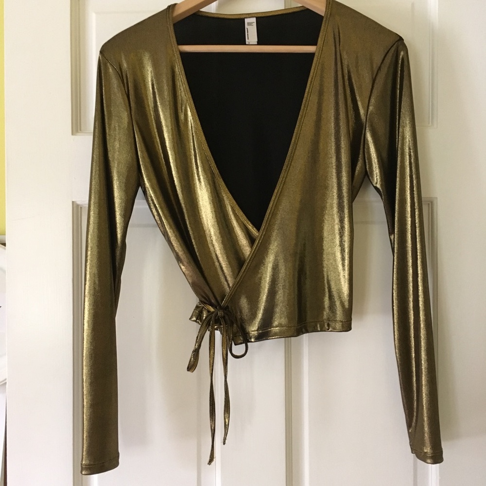 American Apparel gold wrap top