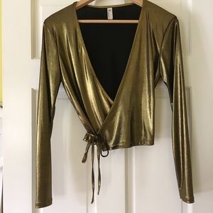 American Apparel gold wrap top