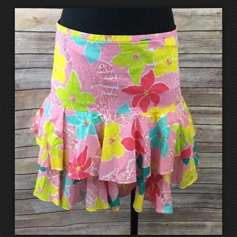 Lilly Pulitzer Skirt PARROT ISE Print Ruffle