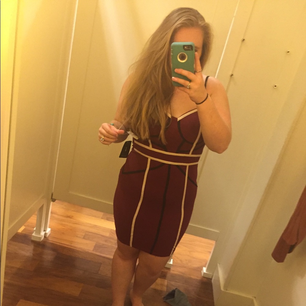 Red bandage dress ONLY WORN ONCE (IN THIS PICTURE)