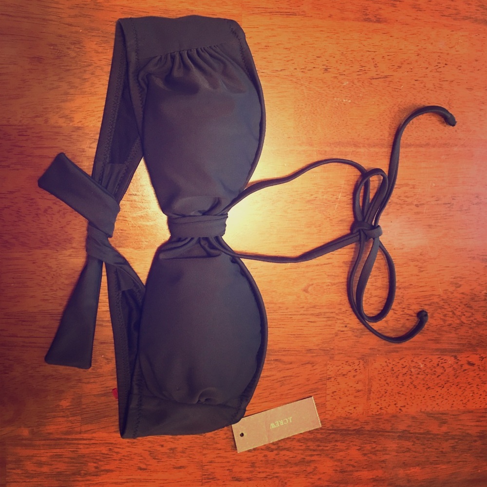 NWT j crew charcoal gray swim top