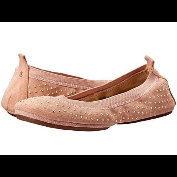 Yosi Samra Samara Rose Cloud Suede Studded Flats - Picture 2 of 3