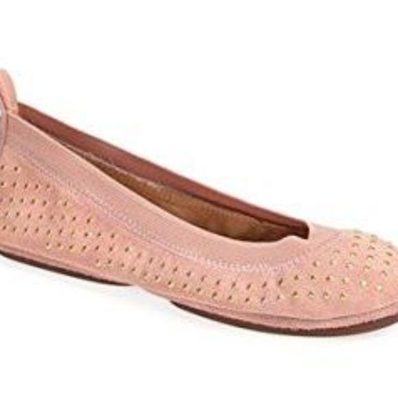 Yosi Samra Samara Rose Cloud Suede Studded Flats - Picture 3 of 3