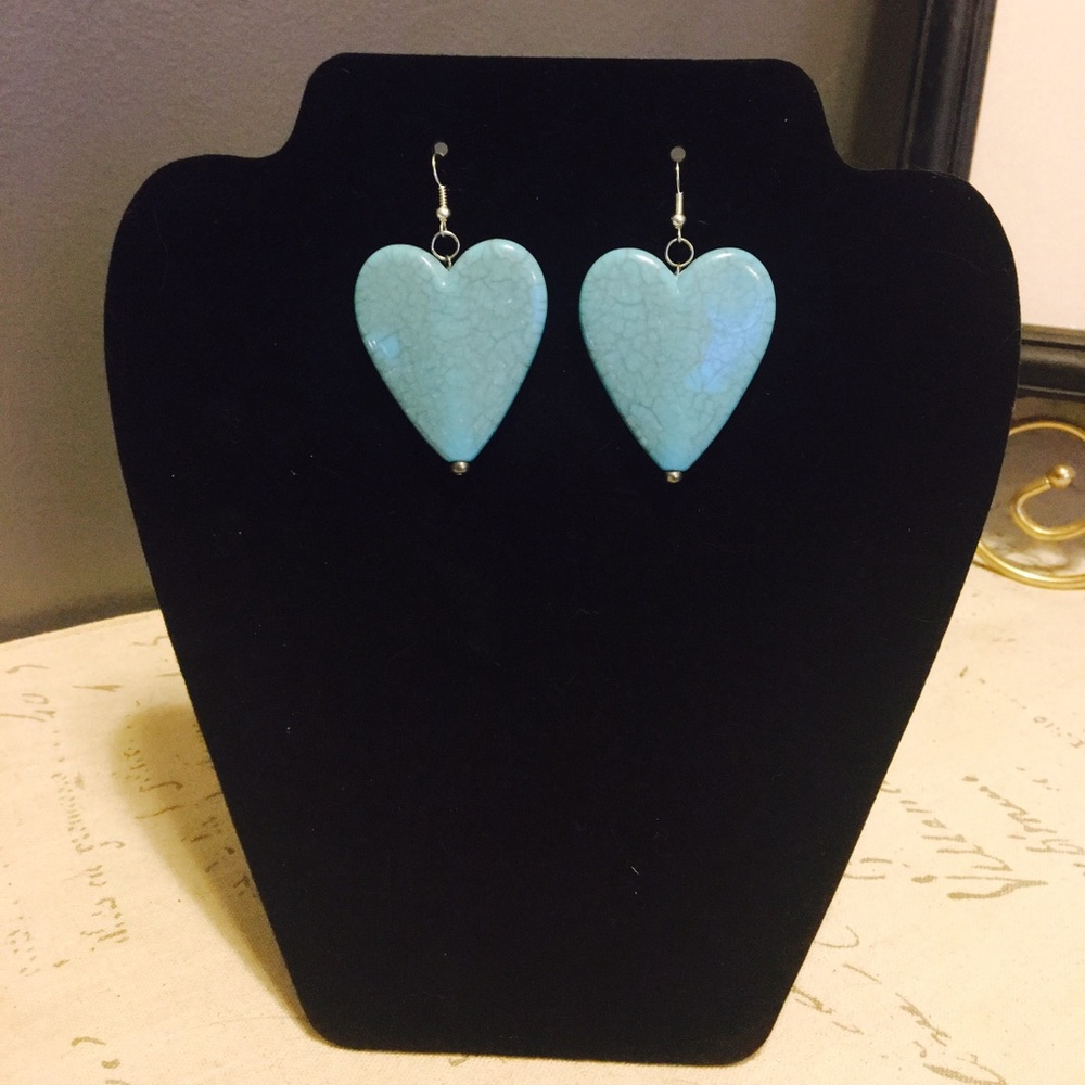 Turquoise heart earrings