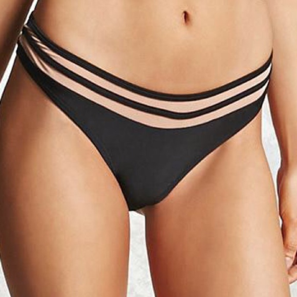 forever 21 black/nude bikini bottom *NEW WITH TAGS