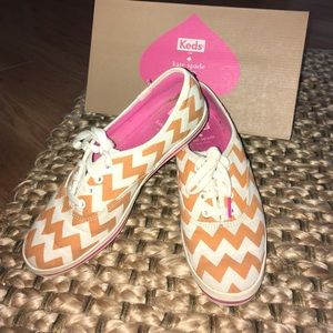 Kate Spade KEDS size 7.Orange chevron canvas.
