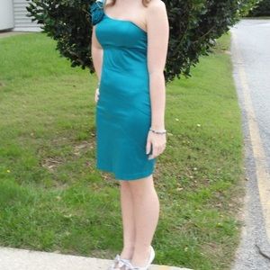 Teal One-Shoulder Dress